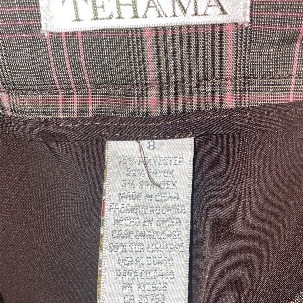 TEHAMA Checkered Mini Skort Brown and Pink - Picture 2 of 5